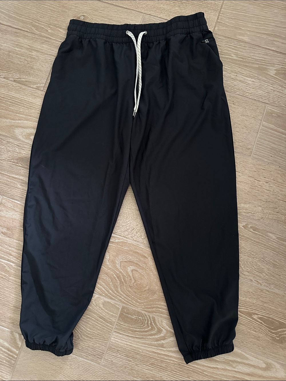 Vuori Black Joggers with White Drawstring